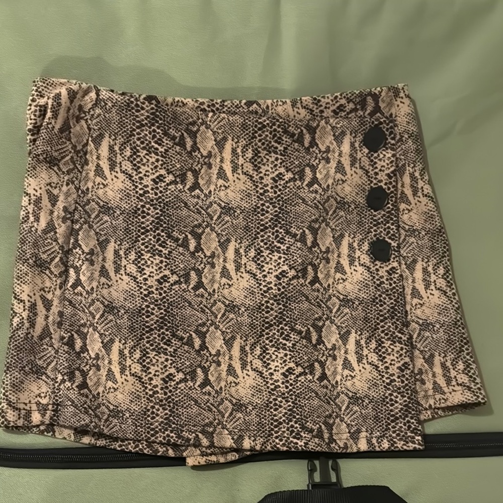 Snake Print Mini Skirt